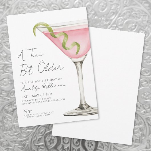 A Tini Bit Older Adult Birthday Party Invitation Kaart