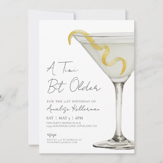 A Tini Bit Older Adult Birthday Party Kaart (Voorkant)