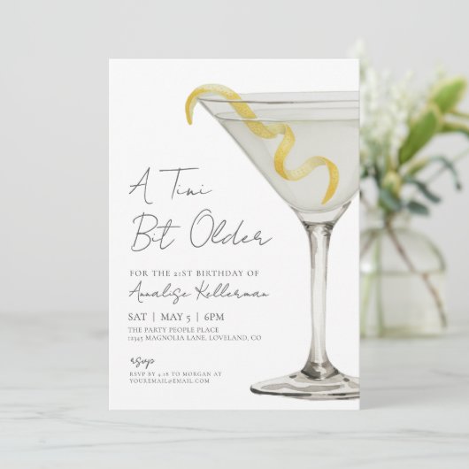 A Tini Bit Older Adult Birthday Party Kaart (Staand voorkant)