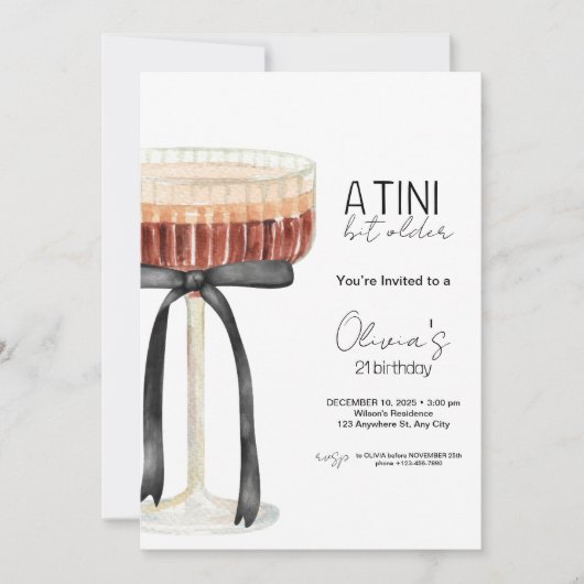 A Tini Bit Older Birthday Invitation Kaart (Voorkant)