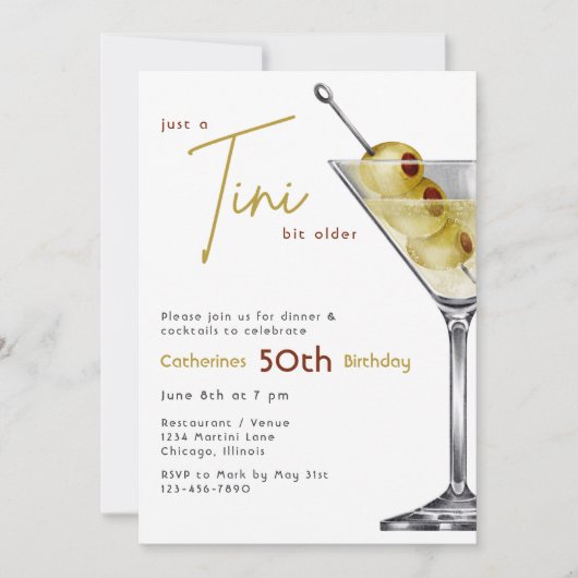 A Tini Bit Older Birthday Invitation Kaart (Voorkant)