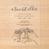 A Tini Bit Older Black Cocktail Birthday Party Acryl Uitnodigingen (Voorkant)