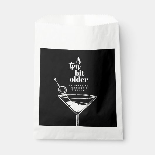 A Tini Bit Older Black Martini Birthday Party Bedankzakje (Voorkant)