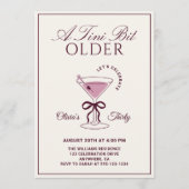 A Tini Bit Older Burgundy 30th Martini Birthday Kaart (Voorkant)