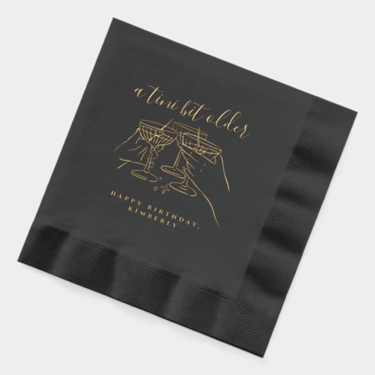 A Tini Bit Older Cheers Martini Birthday Party Folie Servetten (Links)