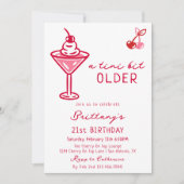 A Tini Bit Older Cherry Martini Milestone Birthday Kaart (Voorkant)