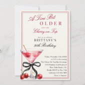 A Tini Bit Older Cherry On Top Martini Birthday Kaart (Voorkant)