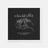 A Tini Bit Older Chic Black Martini Birthday Party Servet (Voorkant)