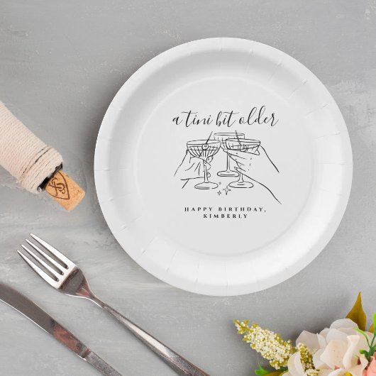 A Tini Bit Older Chic White Cocktai Birthday Party Papieren Bordje