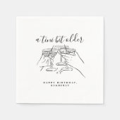 A Tini Bit Older Chic White Martini Birthday Party Servet (Voorkant)