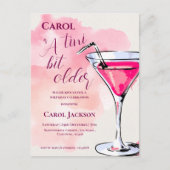 A Tini Bit Older Cocktail Pink Birthday Invitation Briefkaart (Voorkant)