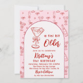 A Tini Bit Older Coquette Cherry Martini Birthday Kaart (Voorkant)