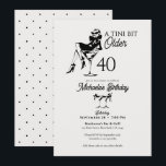 A Tini Bit Older Elegant Martini 40th Birthday Kaart<br><div class="desc">A Tini Bit Older 40th birthday martini invitation with black and white cocktail party theme design creates a stylish and playful way to celebrate a milestone birthday with sophisticated lounge-inspired flair. This elegant martini themed milestone birthday invitation features a chic silhouette illustration relaxing inside a martini glass alongside the witty...</div>