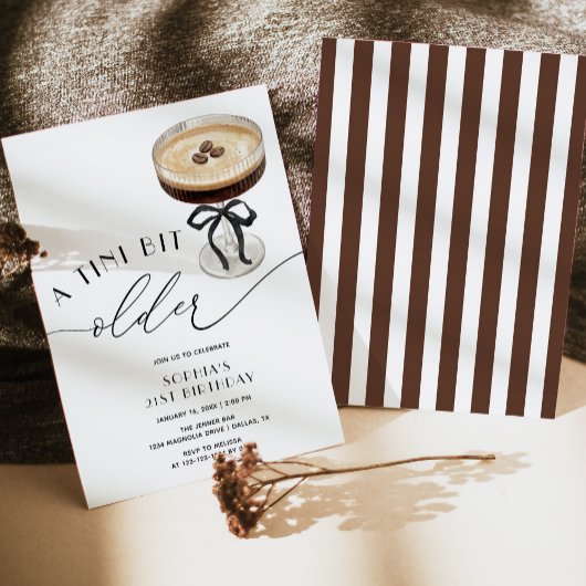 A Tini Bit Older Espresso Martini 21st Birthday Kaart