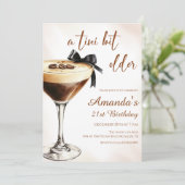 A Tini Bit Older Espresso Martini Birthday Kaart (Staand voorkant)