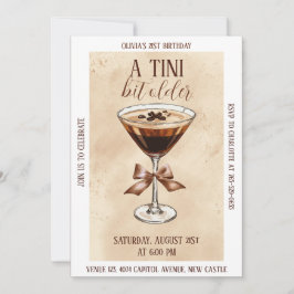 A Tini Bit Older Espresso Martini Birthday Party Kaart
