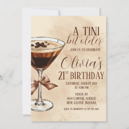 A Tini Bit Older Espresso Martini Birthday Party Kaart