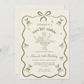 A Tini Bit Older Espresso Martini Bow Birthday  Kaart (Voorkant / Achterkant)