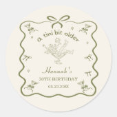 A Tini Bit Older Espresso Martini Bow Birthday Ronde Sticker (Voorkant)