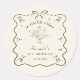 A Tini Bit Older Espresso Martini Bow Birthday Ronde Sticker