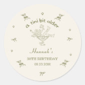 A Tini Bit Older Espresso Martini Bow Birthday Ronde Sticker (Voorkant)
