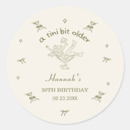 A Tini Bit Older Espresso Martini Bow Birthday Ronde Sticker