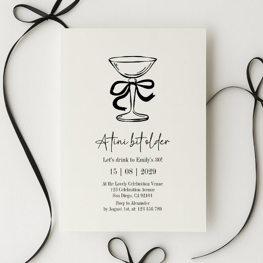 A tini bit older, Hand drawn birthday invitation Kaart