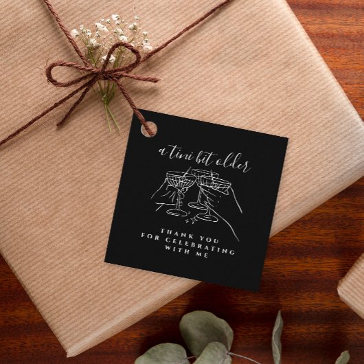 A Tini Bit Older Hand Drawn Black Birthday Party Bedankjes Labels