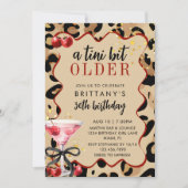 A Tini Bit Older Leopard Cherry Martini Birthday  Kaart (Voorkant)