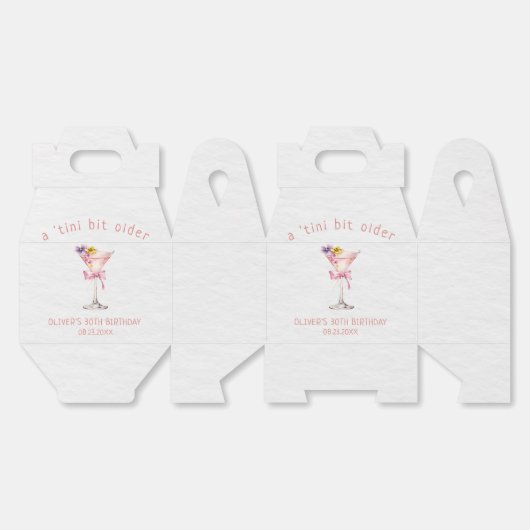 A Tini Bit Older Martini 30th Birthday Party Bedankdoosjes (Ongevouwen)