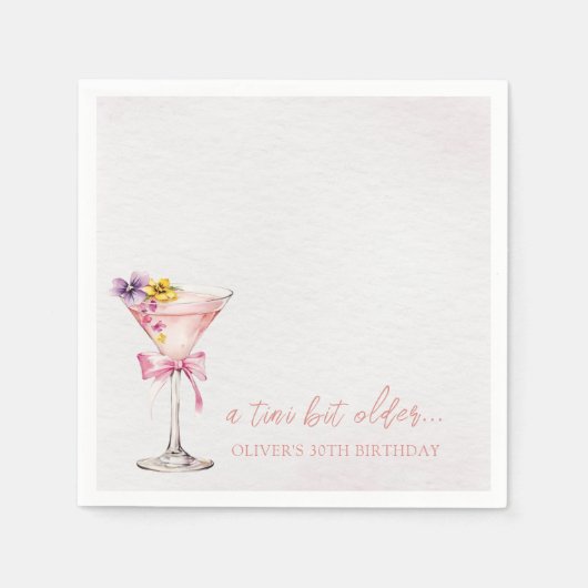 A Tini Bit Older Martini 30th Birthday Party Nap Servet (Voorkant)