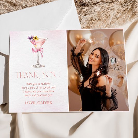 A Tini Bit Older Martini 30th Birthday Party Photo Bedankkaart