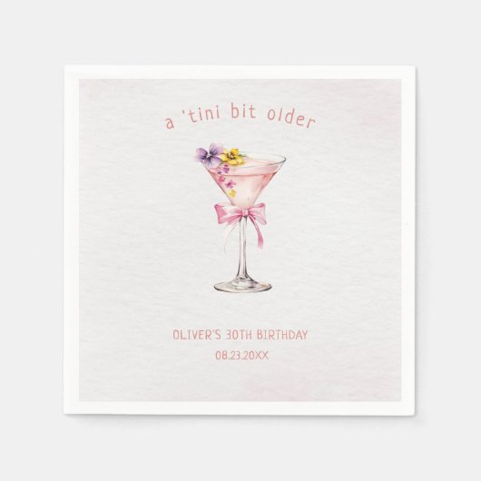 A Tini Bit Older Martini 30th Birthday Party Servet (Voorkant)