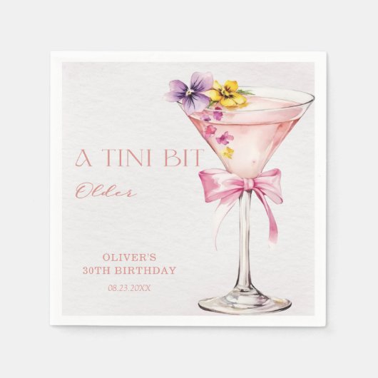 A Tini Bit Older Martini 30th Birthday Party  Servet (Voorkant)