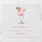 A Tini Bit Older Martini Birthday Party Sparkling Wijnetiket (Enkel label)