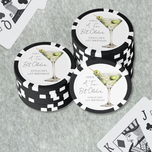 A Tini Bit Older Martini Birthday Poker Chips