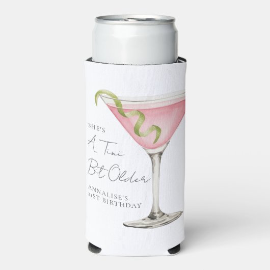 A Tini Bit Older Martini Birthday Seltzer Blikjeskoeler (Seltzer Voorkant)