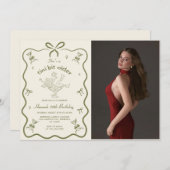 A Tini Bit Older Martini Bow Birthday Photo Kaart (Voorkant / Achterkant)