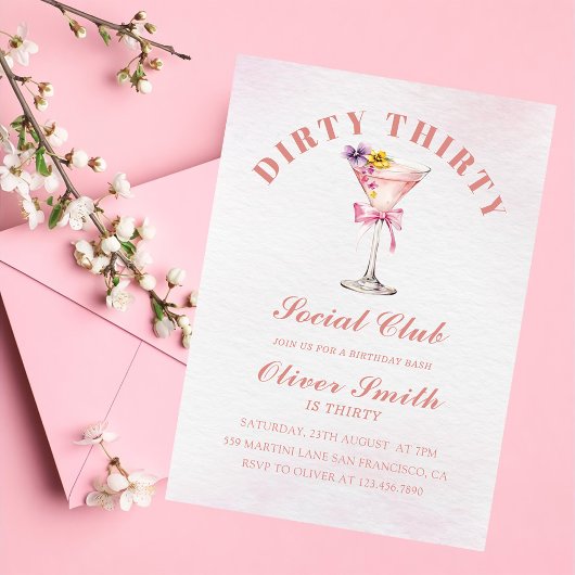 A Tini Bit Older Martini Dirty Thirty Birthday Kaart