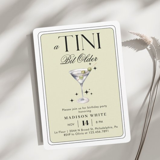 a Tini Bit Older Martini Olive Birthday Kaart