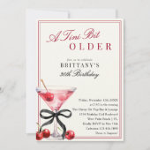 A Tini Bit Older Old Money Cherry Martini Birthday Kaart (Voorkant)