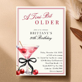 A Tini Bit Older Old Money Cherry Martini Birthday Kaart