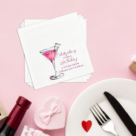 A Tini Bit Older Pink Martini Birthday Party Paper Servet