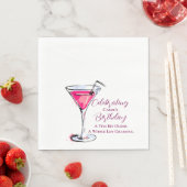 A Tini Bit Older Pink Martini Birthday Party Paper Servet (Insitu)