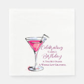 A Tini Bit Older Pink Martini Birthday Party Paper Servet (Voorkant)