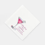 A Tini Bit Older Pink Martini Birthday Party Paper Servet (Hoek)