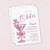 A Tini Bit Older Pink Martini Cocktail Birthday  Kaart