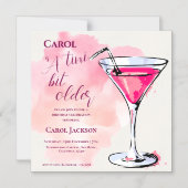 A Tini Bit Older Pink Martini Cocktail Birthday Magnetische Uitnodiging (Voorkant)