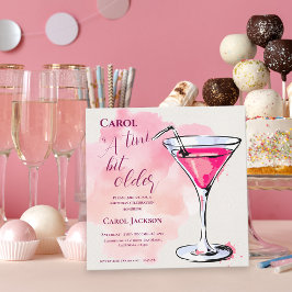 A Tini Bit Older Pink Martini Cocktail Birthday Magnetische Uitnodiging