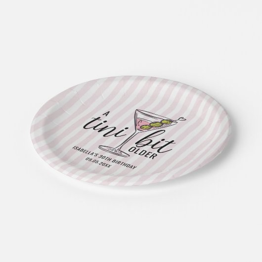 A Tini Bit Older Pink Martini Themed Birthday Papieren Bordje (Gekanteld)
